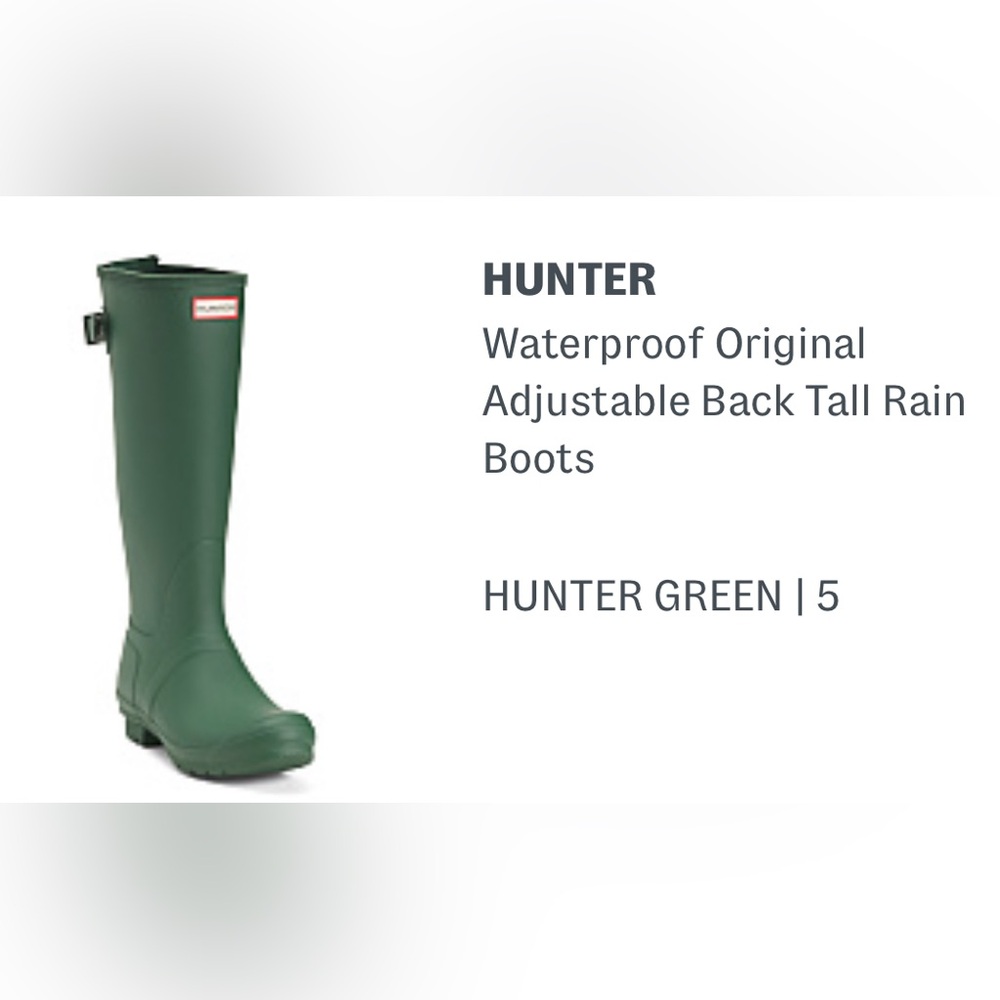 Hunter Original Tall Rain Boots NWT Hunter Green size 5